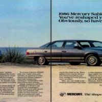 Mercury Sable advertisement in the January 1986 National Geographic magazine